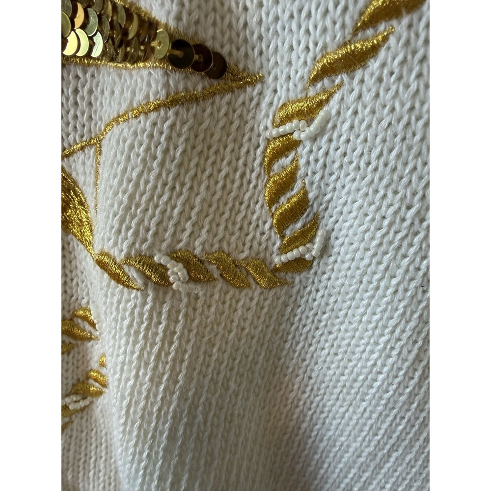 Madeleine angora blend sweater with a nautical compass rose and anchor Charm L - Picture 12 of 16